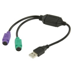 Câble USB 2.0 USB A Mâle - 2x PS/2 femelle 0.30 m Noir