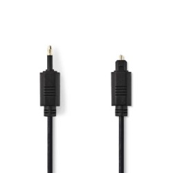 Câble Audio Optique - TosLink Mâle - Optique Mâle 3,5 mm - 1,0 m - Noir