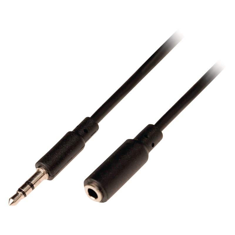 Câble audio stéréo Extension 3,5 mm mâle - 3,5 mm femelle 2.00 m Noir