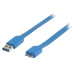 CÂBLE USB 3.0 A MÂLE - MICRO B MÂLE 2 M BLEU