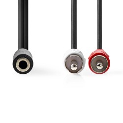 Câble audio stéréo 2x RCA Mâles - 3,5 mm femelle -  0.20 m