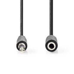 Câble Audio Stéréo - 3,5 mm Mâle - 3,5 mm Femelle - 1,0 m - Noir