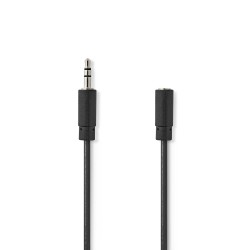 Câble Audio Stéréo - 3,5 mm Mâle - 3,5 mm Femelle - 5,0 m - Noir