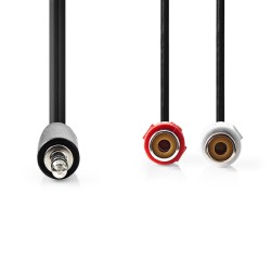 Câble audio stéréo 3.5mm Mâle vers 2x RCA Femelle 20cm