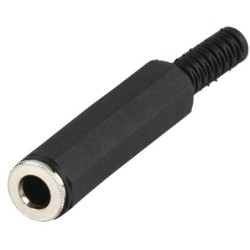 Connecteur stéréo 6.35 mm stereo 6.35 mm Femelle PVC Noir